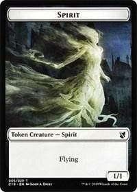 Magic: The Gathering MTG Single Spirit // Human Double-sided Token [Commander 2019]
