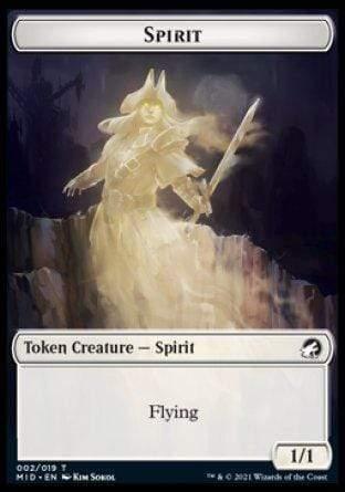 Magic: The Gathering MTG Single Spirit // Zombie (015) Double-sided Token [Innistrad: Midnight Hunt Tokens]