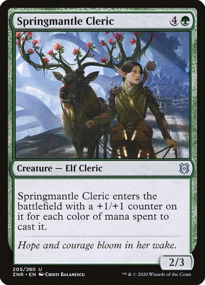 Magic: The Gathering MTG Single Springmantle Cleric [Zendikar Rising]