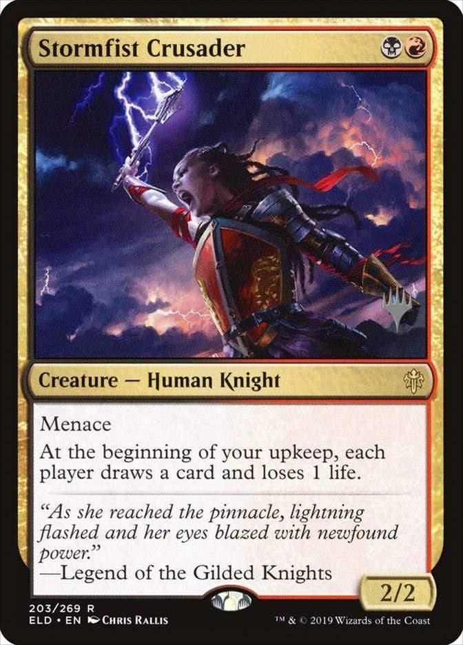 Magic: The Gathering MTG Single Stormfist Crusader (Promo Pack) [Throne of Eldraine Promos]