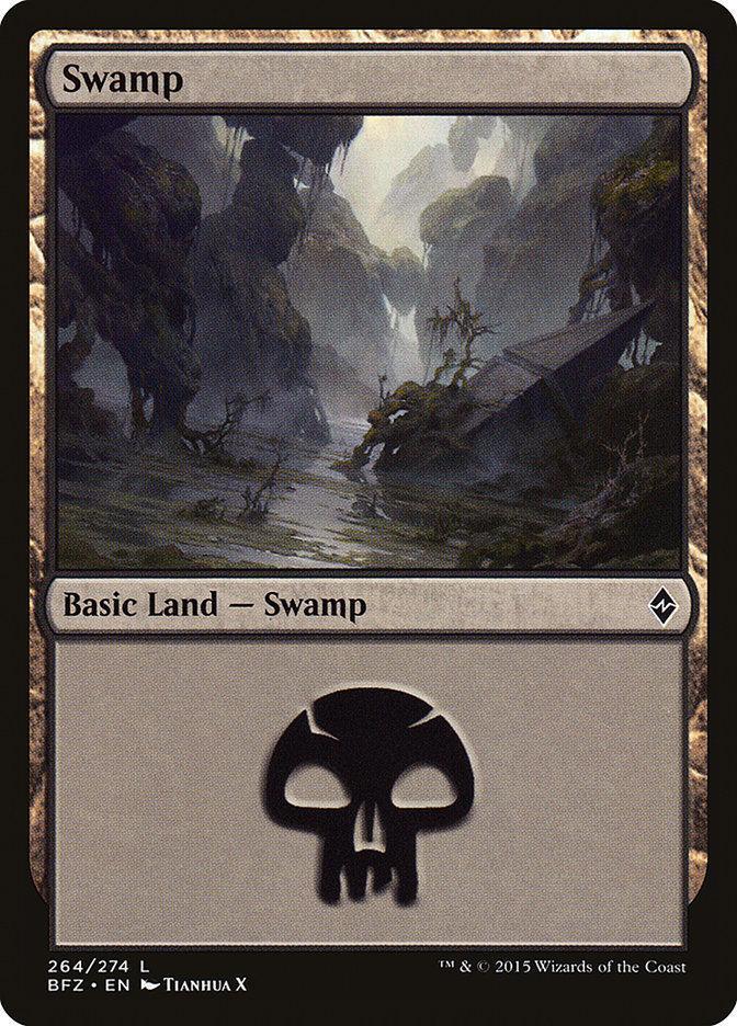 Magic: The Gathering MTG Single Swamp (264a) [Battle for Zendikar]