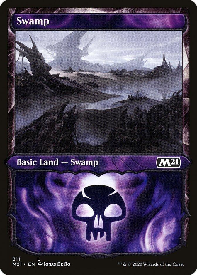 Magic: The Gathering MTG Single Swamp (311) (Showcase) [Core Set 2021]