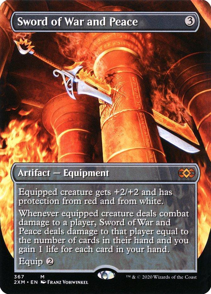 Magic: The Gathering MTG Single Sword of War and Peace (Toppers) [Double Masters Extended Art]