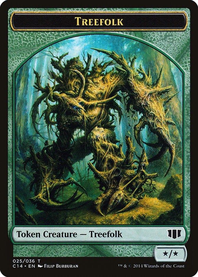 Magic: The Gathering MTG Single Treefolk // Wolf Double-sided Token [Commander 2014 Tokens]
