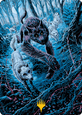 Magic: The Gathering MTG Single Untamed Pup Art Card (Gold-Stamped Signature) [Innistrad: Midnight Hunt Art Series]