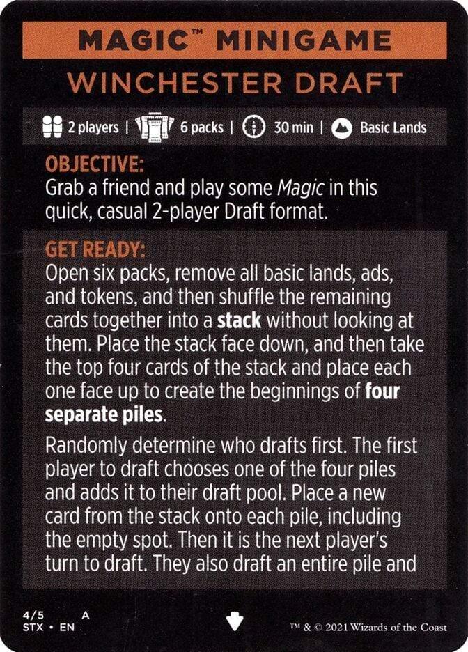 Magic: The Gathering MTG Single Winchester Draft (Magic Minigame) [Strixhaven: School of Mages Minigame]