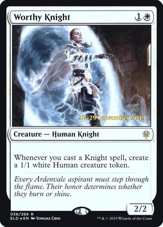 Magic: The Gathering MTG Single Worthy Knight  [Throne of Eldraine Prerelease Promos]