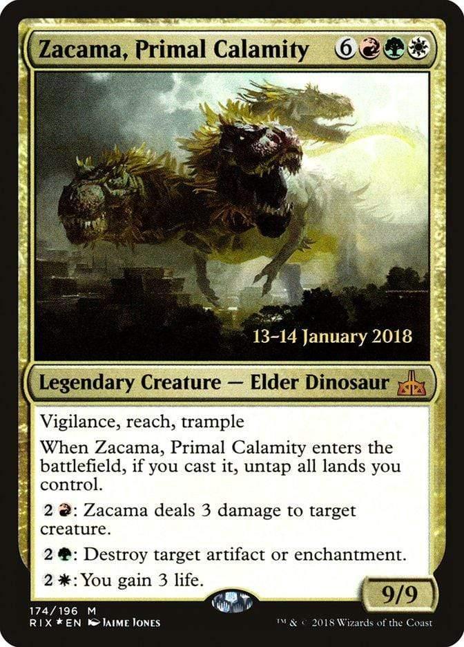 Magic: The Gathering MTG Single Zacama, Primal Calamity [Rivals of Ixalan Prerelease Promos]