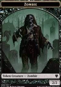 Magic: The Gathering MTG Single Zombie (005) // Gold (010) Double-sided Token [Commander 2017]