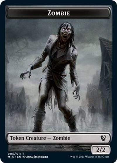Magic: The Gathering MTG Single Zombie (005 MIC) // Zombie (005 MID) [Innistrad: Midnight Hunt Commander]
