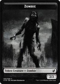 Magic: The Gathering MTG Single Zombie (010) // Zombie (011) Double-sided Token [Commander 2019]