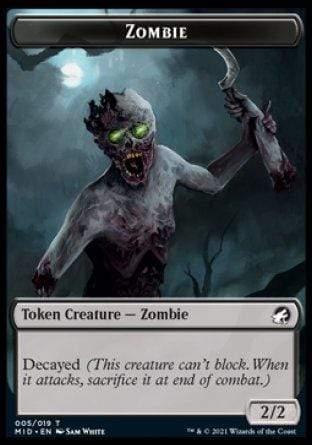 Magic: The Gathering MTG Single Zombie Token (005) [Innistrad: Midnight Hunt Tokens]