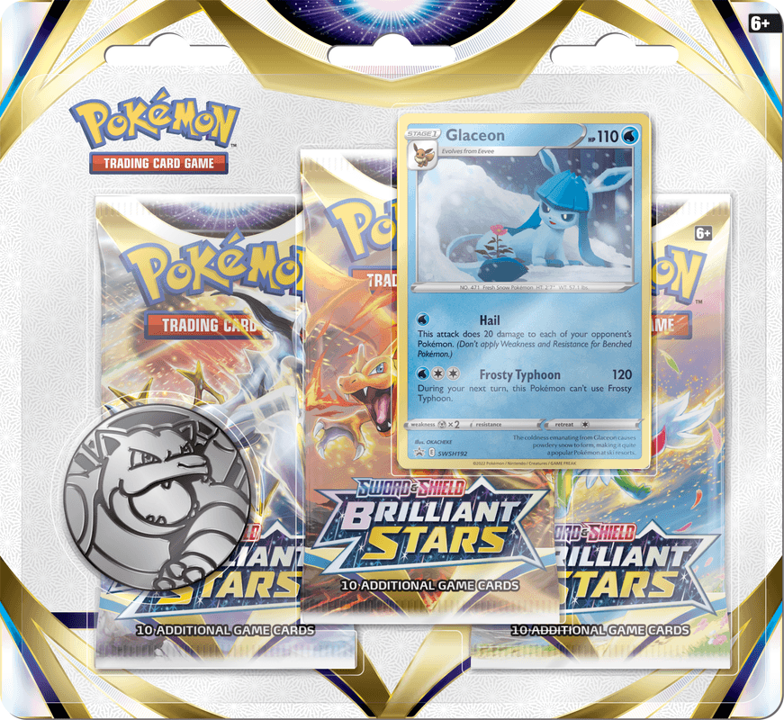 POKEMON SWSH9 BRILLIANT STARS 3PK BLISTER- Glaceon - La Boîte Mystère ( The Mystery Box)